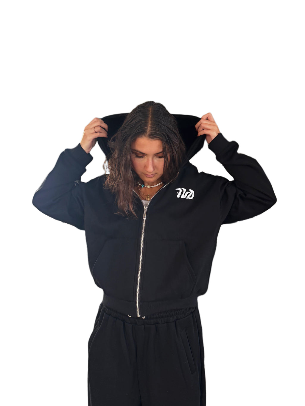 Sweat Zip Noir "Greynight" - 7VD